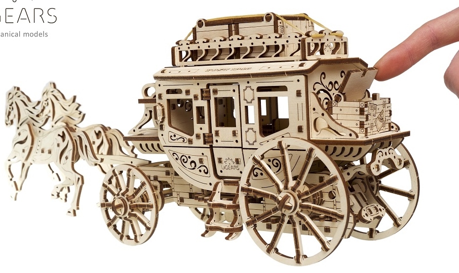 UGears Wooden Mechanical Stagecoach Kit - KD502288 picture
