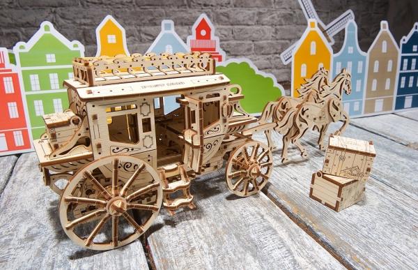 UGears Wooden Mechanical Stagecoach Kit - KD502288 picture