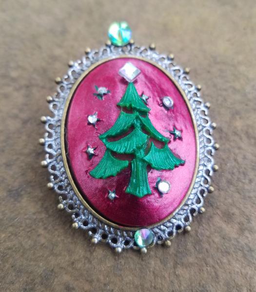 Vintage-Inspired Christmas Tree  Brooch picture