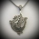 Celtic Dragon Pendant, medallion size