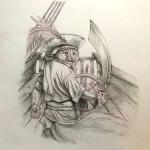 Pirate Cat - Original Pencil Drawing (included shipping*)