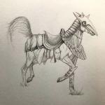 Paladin Horse - Original Pencil Drawing (includes shipping*)