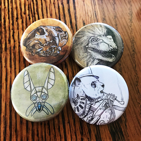 Pin Set - Steampunk and Bones (includes shipping*) picture