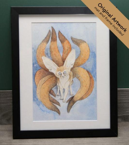 Fennec Nine Tails - Original Watercolor Painting (includes shipping*)