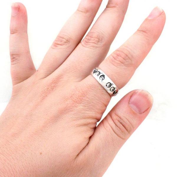 Customizable Steel Alphabet Ring - Customize your phrase! picture