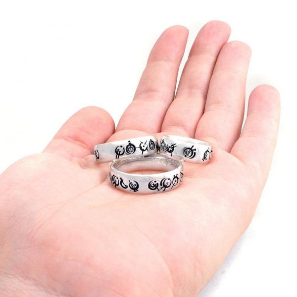 Customizable Steel Alphabet Ring - Customize your phrase! picture