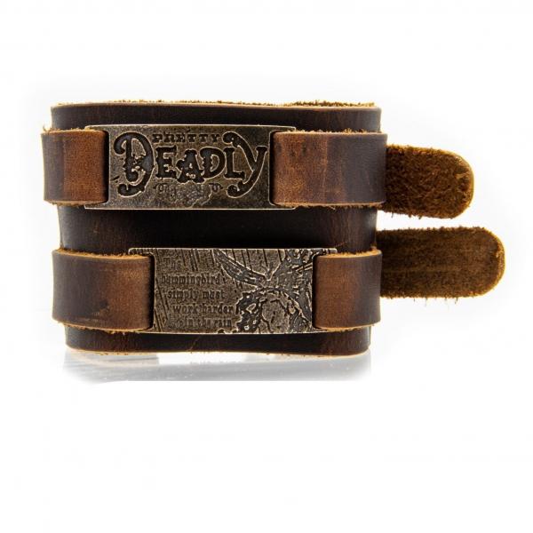 Pretty Deadly Antiqued Bronze on Double Leather Bracelet picture