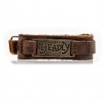 Pretty Deadly Antiqued Bronze on Single Leather Bracelet