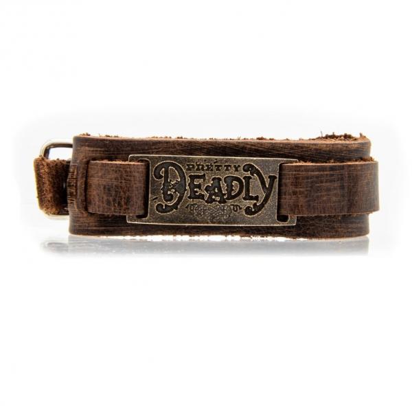 Pretty Deadly Antiqued Bronze on Single Leather Bracelet picture