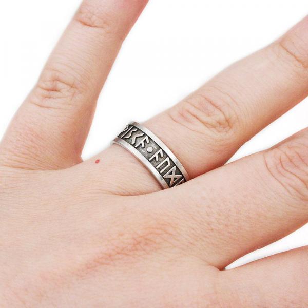 Wisdom - Wealth - Power Furthark Rune Ring picture