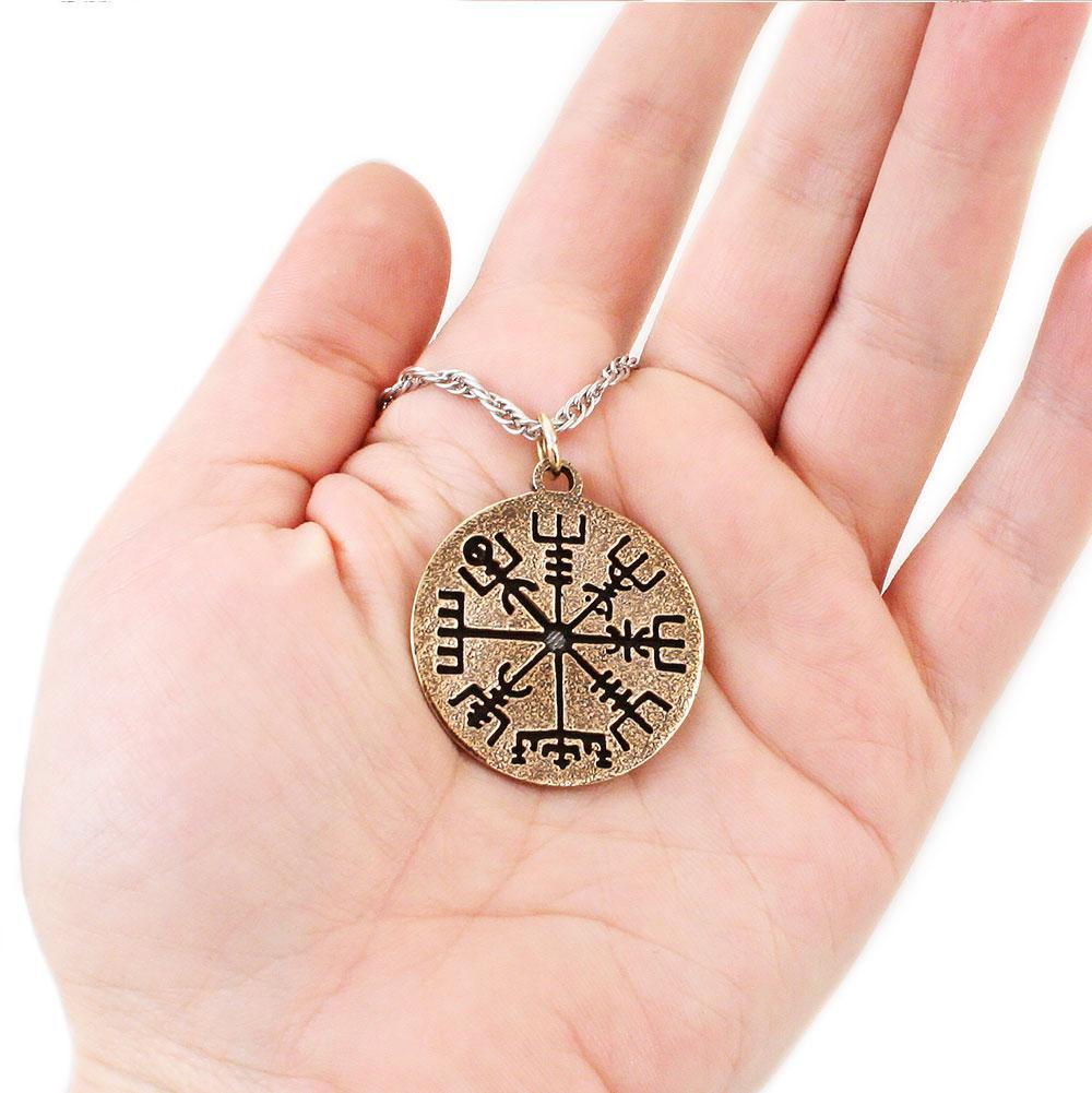 Vegvisir Rune Compass Necklace - Bronze picture