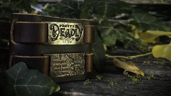 Pretty Deadly Antiqued Bronze on Double Leather Bracelet picture