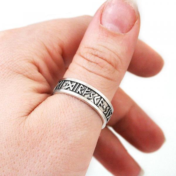 Courage Boldness Victory Furthark Rune Ring picture