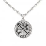 Vegvisir Rune Compass Necklace - Silver