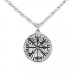 Vegvisir Rune Compass Necklace - Silver