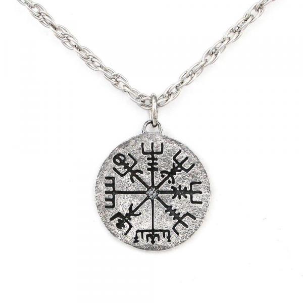 Vegvisir Rune Compass Necklace - Silver picture