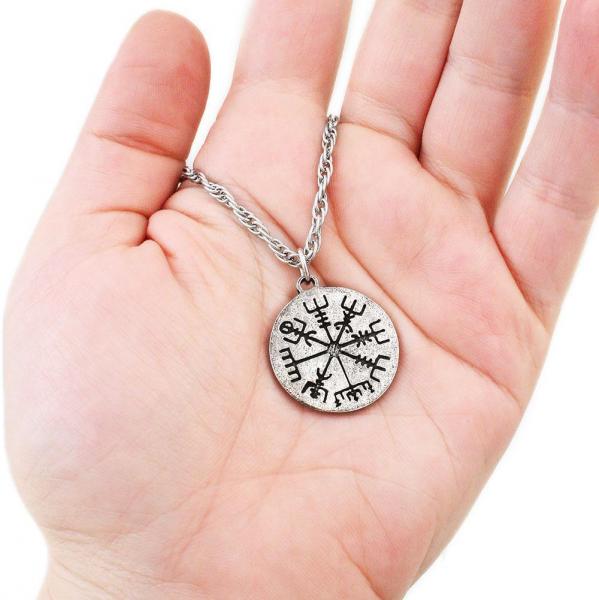 Vegvisir Rune Compass Necklace - Silver picture