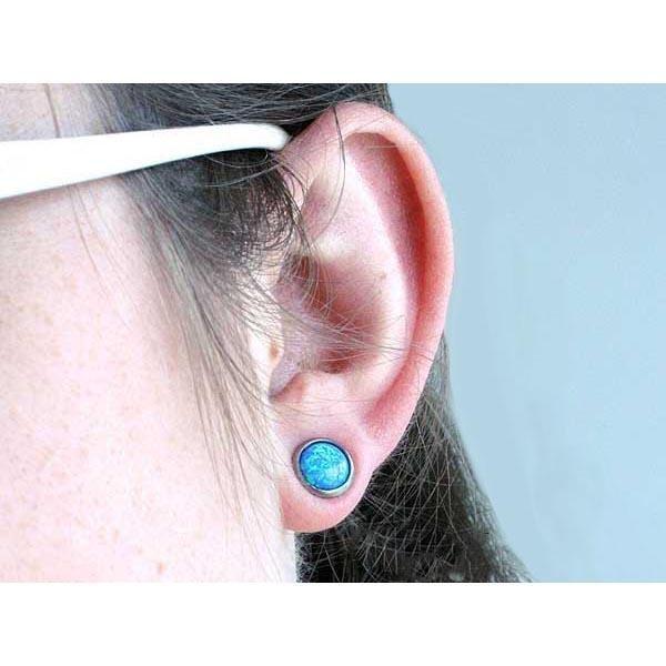 Pierceless Winter Knight's Ice Opal Earring picture