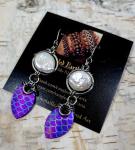 Mermaid's Treasure Earrings: Purple Scale