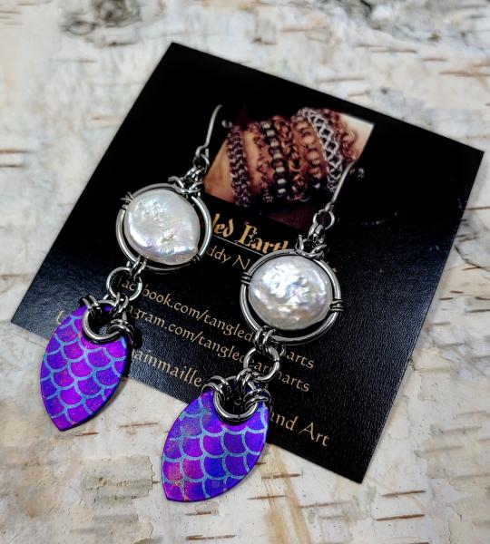 Mermaid's Treasure Earrings: Purple Scale picture