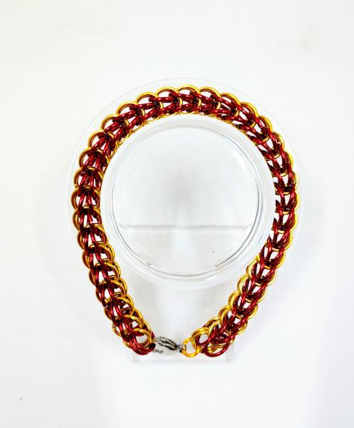 Red and Gold Full Persian Chainmaille Bracelet picture