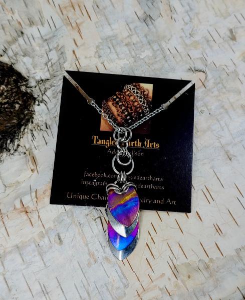 Purple Sunset Titanium and Stainless Steel Scale Pendant picture