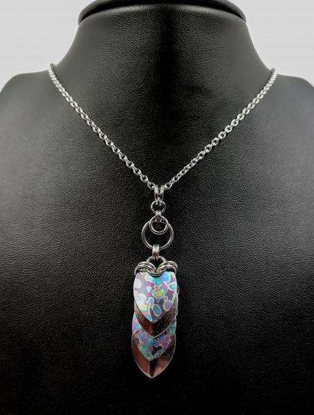 Mottled Rainbow and Stainless Steel Scale Pendant picture