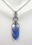 Mottled Rainbow and Blue Titanium Scale Pendant