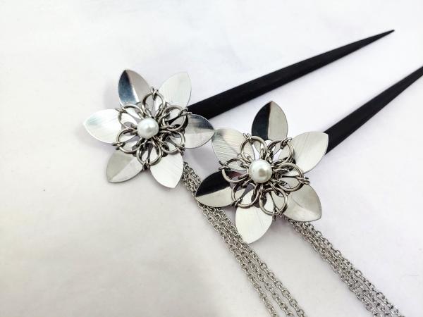 Hair Flower Hair Sticks: Silver Fantasy picture