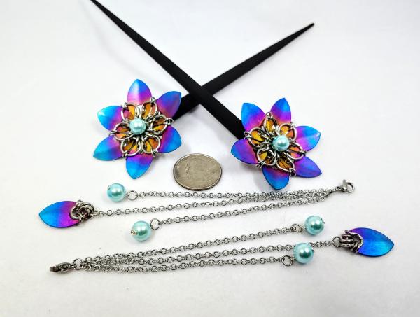 Hair Flower Hair Sticks: Sunset Fade Titanium picture