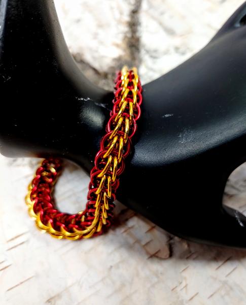Red and Gold Full Persian Chainmaille Bracelet