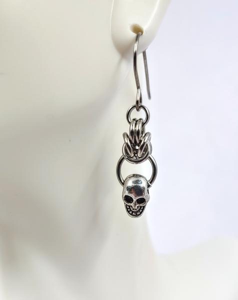 Chainmaille Skull Earrings