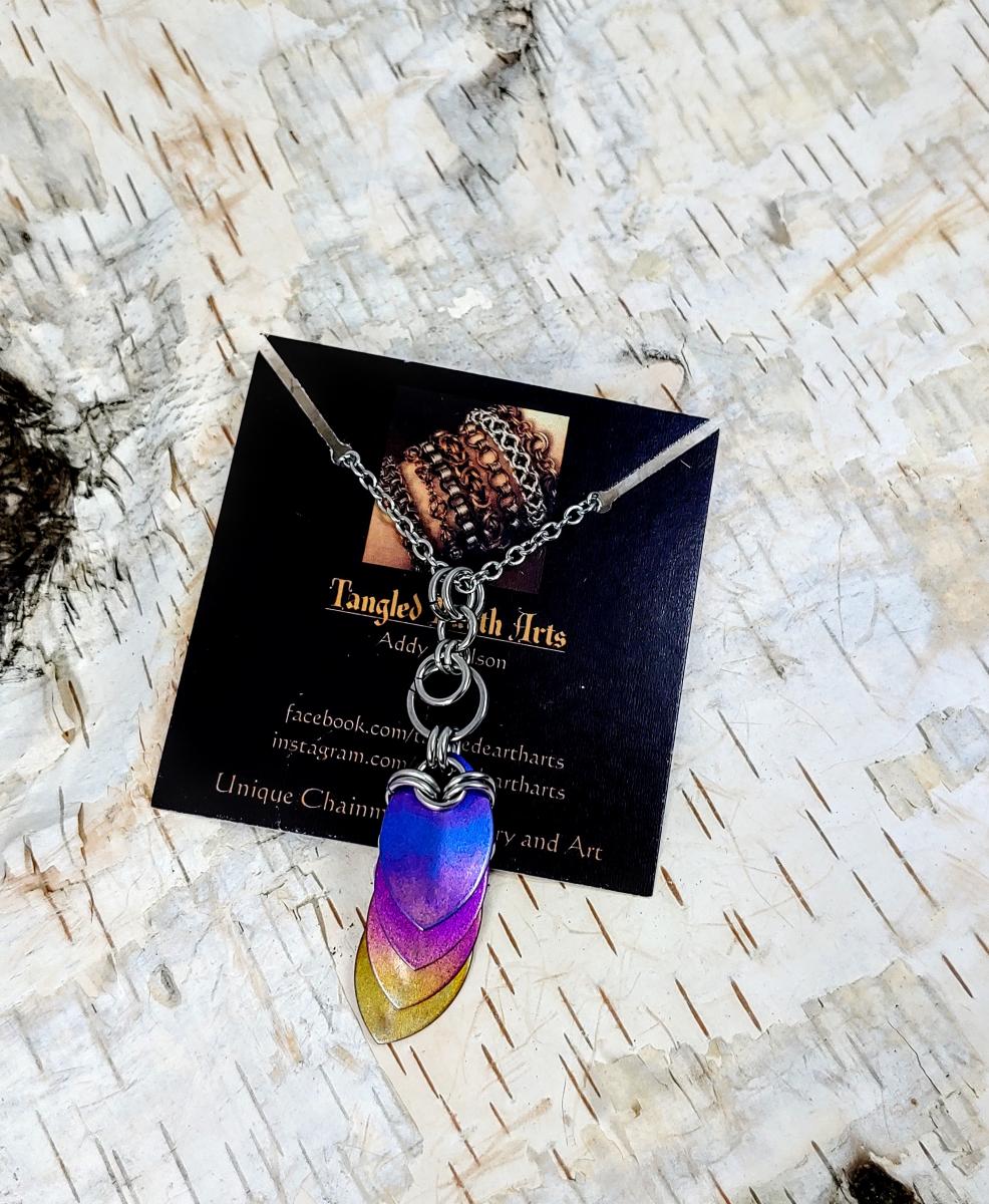 Sunset Fade Titanium Scale Pendant picture