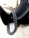 Matte and Shiny Grey Full Persian Chainmaille Bracelets
