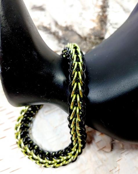 Black and Lime Full Persian Chainmaille Bracelet