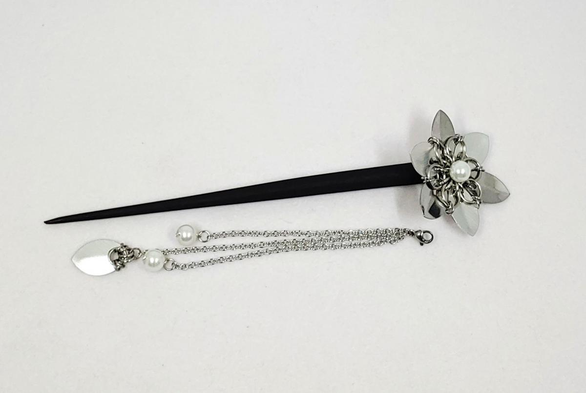 Hair Flower Hair Sticks: Silver Fantasy picture