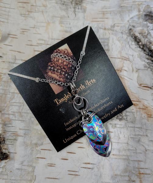 Mottled Rainbow and Stainless Steel Scale Pendant picture