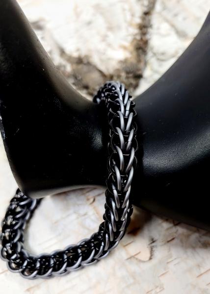 Black and Grey Full Persian Chainmaille Bracelet