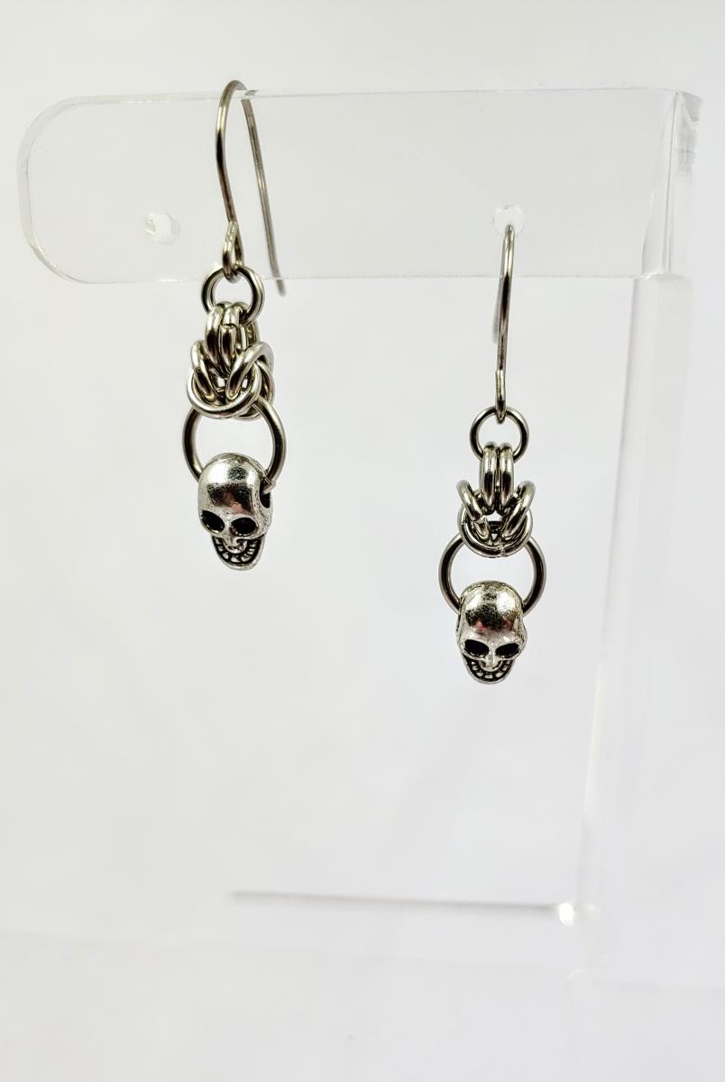 Chainmaille Skull Earrings picture