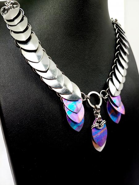 Stainless Steel and Titanium Scalemaille Necklace picture