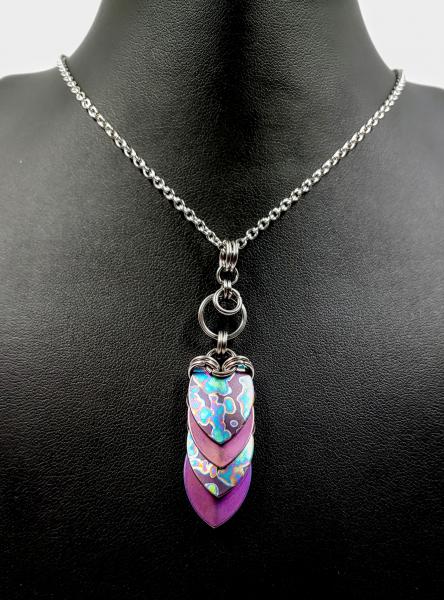 Mottled Rainbow and Purple Titanium Scale Pendant picture