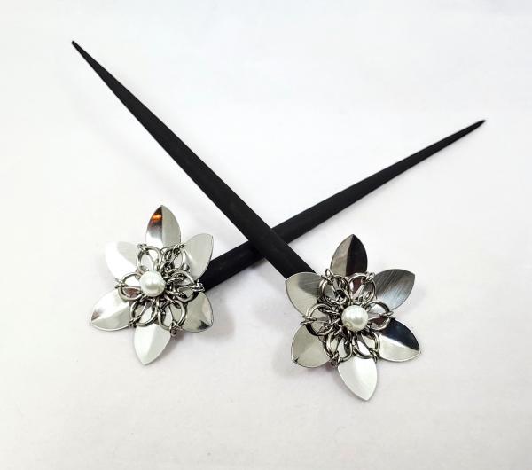 Hair Flower Hair Sticks: Silver Fantasy picture