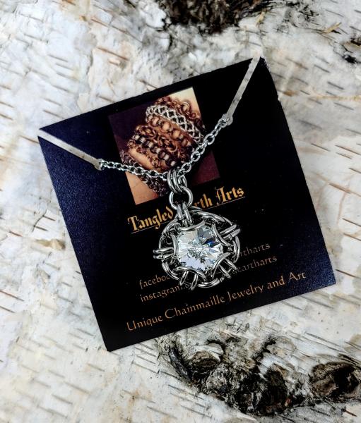 Stainless Steel and Swarovski Crystal Pendant picture