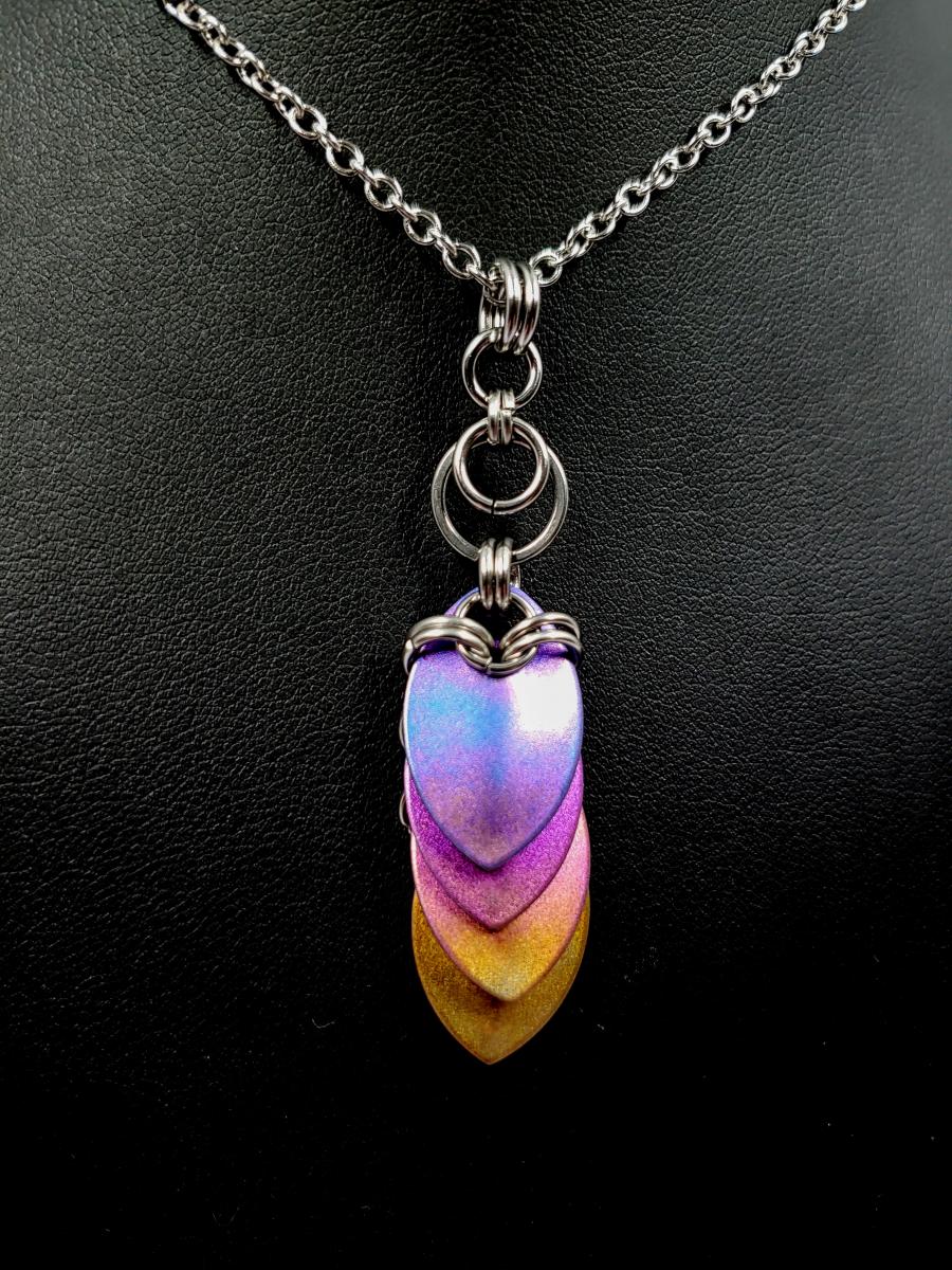 Sunset Fade Titanium Scale Pendant picture