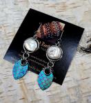 Mermaid's Treasure Earrings: Teal Scale