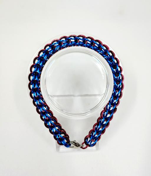 Red and Blue Full Persian Chainmaille Bracelet picture