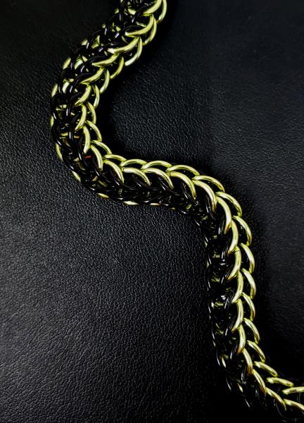 Black and Lime Full Persian Chainmaille Bracelet picture