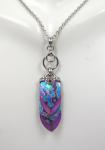 Mottled Rainbow and Purple Titanium Scale Pendant