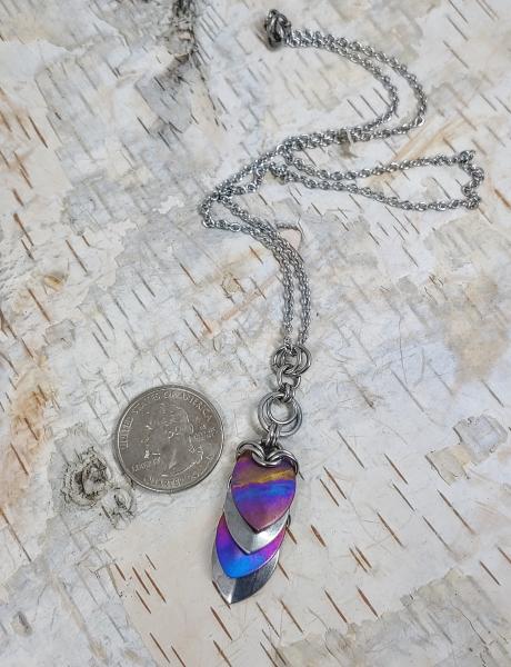 Purple Sunset Titanium and Stainless Steel Scale Pendant picture