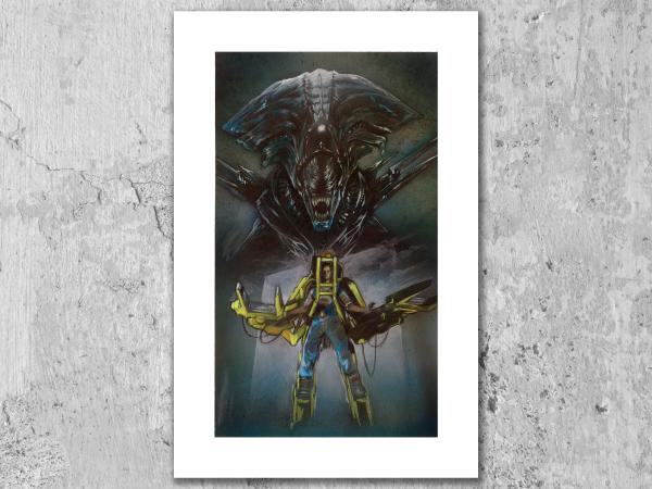 Get Away From Her You B***H! Ripley and Alien Queen Artwork. picture